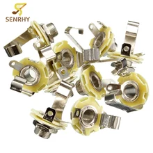 10 шт. 1/" 6,35 мм аудио вход Разъем Серебряный Гитара AC/DC вход Разъем для электрогитары бас части аксессуары серебро