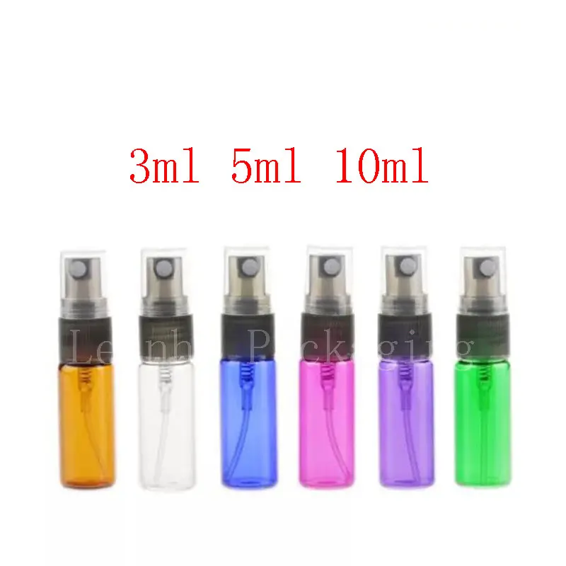 3ml 5ml 10ml Colored Small Perfume Sprayer Vial Sample Mist Spray Glass