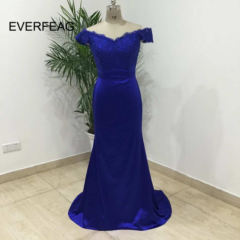 royal blue and champagne dress