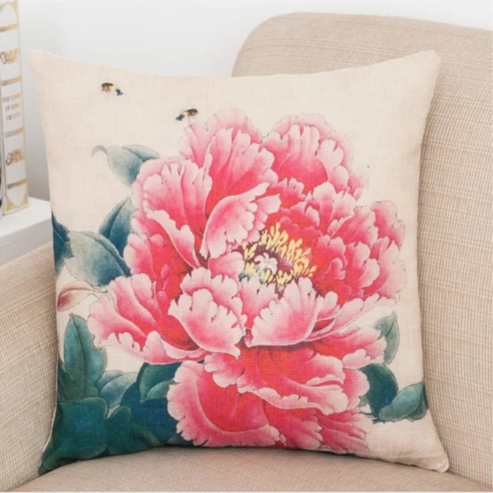 

S.Deng Pillow Case 18*18 Inch Pink Flower Pillow Covers Pillowcases Home Decorative Free Shipping BZTjy055