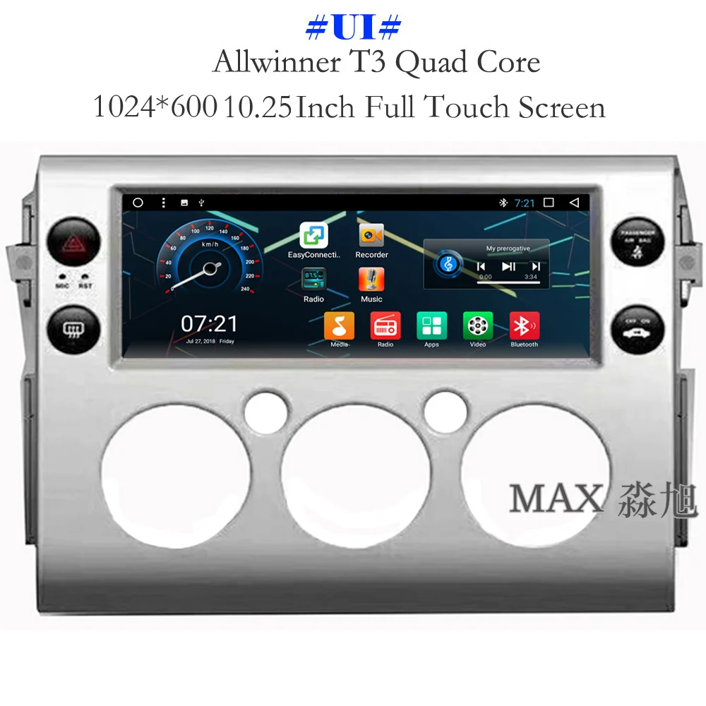 Discount MAX 2G RAM 32G ROM 10.25" Android 8.1.0 Car DVD For Toyota FJ Cruiser 2007-2017 Car Radio RDS 4G WiFi SWC GPS Free Map Bluetooth 1