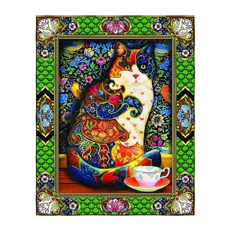 

Special Shaped Diamond Embroidery Animal Colorful Cat Rhinestone 5D DIY Diamond Painting Cross Stitch Diamond Mosaic Decor