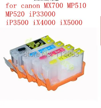 Многоразовый картридж с чернилами для canon PIXMA MX700 MP510 MP520 iP3300 iP3500 iX4000 iX5000 4 цвета