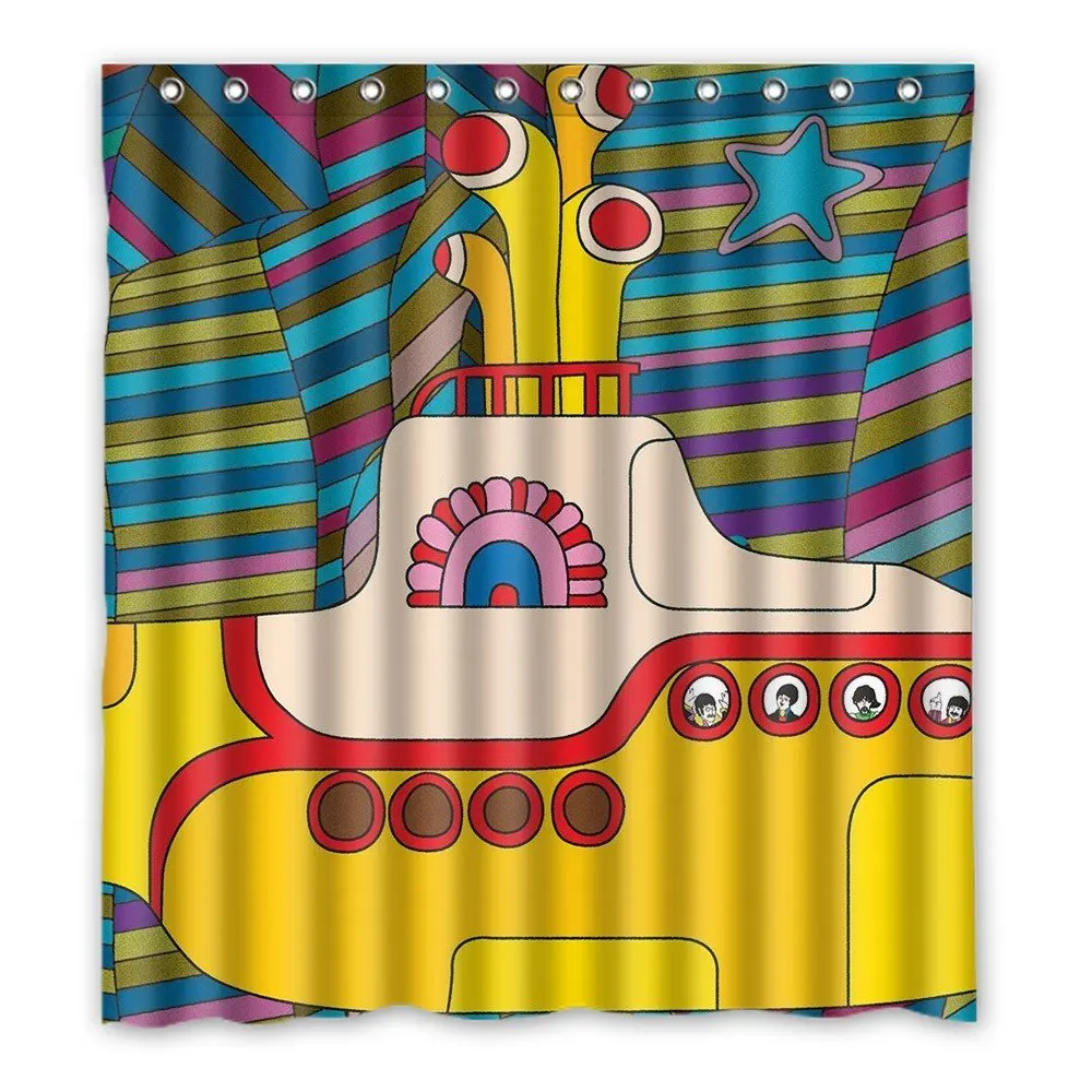 Yellow Submarine 160x180cm Waterproof Shower Curtain Home Bathroom
