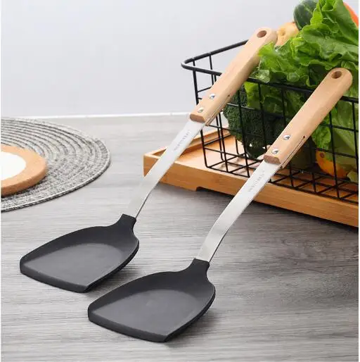 1PC Silicone Spatula Turner Flexible Stainless Steel Core Heat-Resistant Easy Clean Non Stick- Kitchen Utensil PK 007