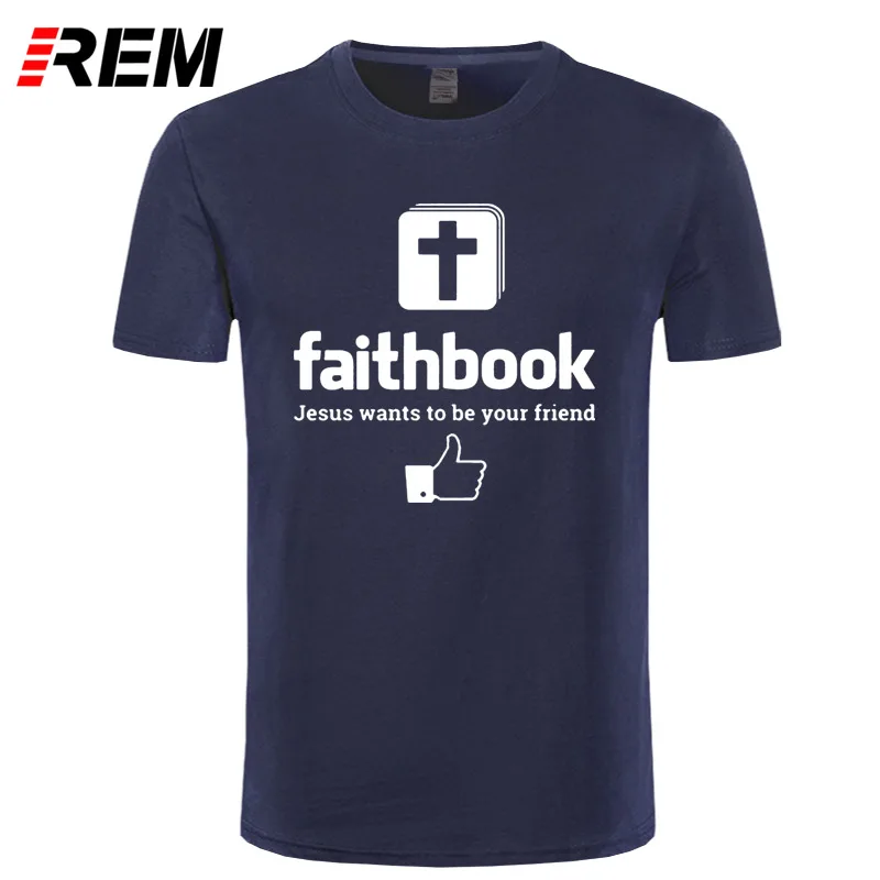 

REM New Jesus Wants To Be Your Friend Faithbook T Shirt Christian Tshirts Cotton Short Sleeve Jesus T-shirts