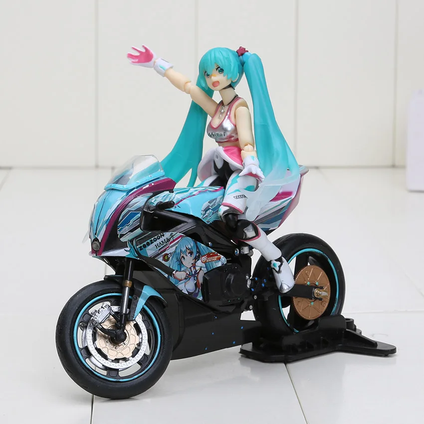 Racing Girl Hatsune Miku Motorcycle Figma 233 PVC Anime Action Figures