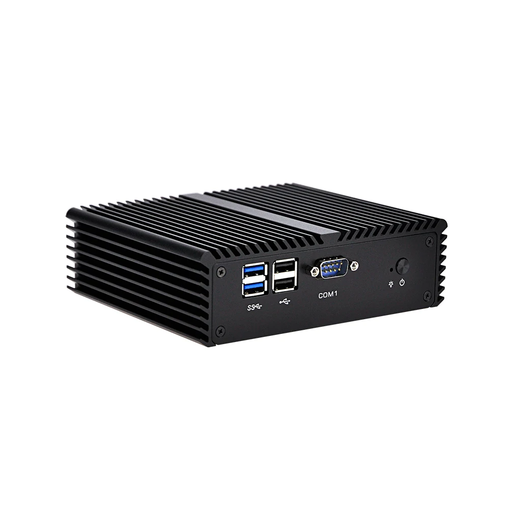 OEM Fanless Celeron 3215U Mini Computer 2 Ethernet Dual Core Mini pc Barebone System Thin Client 4 COM X86 12V Desktop Mini PC