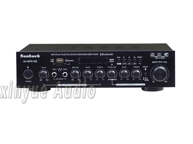 Бриз аудио sunbuck AV-MP618E hifi Bluetooth 2,0 усилитель беспроводной микрофон радио USB карта 100 Вт+ 100 Вт усилитель