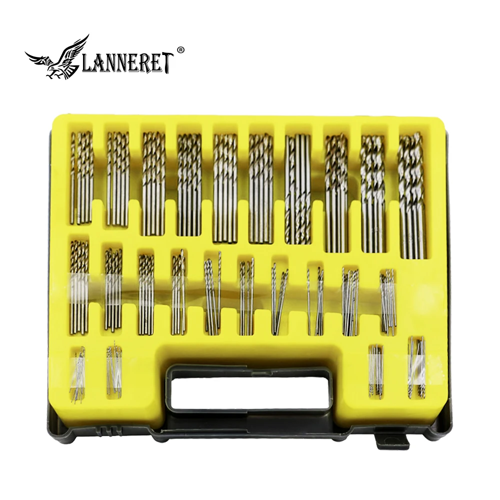 

LANNERET 150pcs Mini Twist Drill Blow Molding Box 0.4-3.2mm Small Bit Box Mini Opener Suit