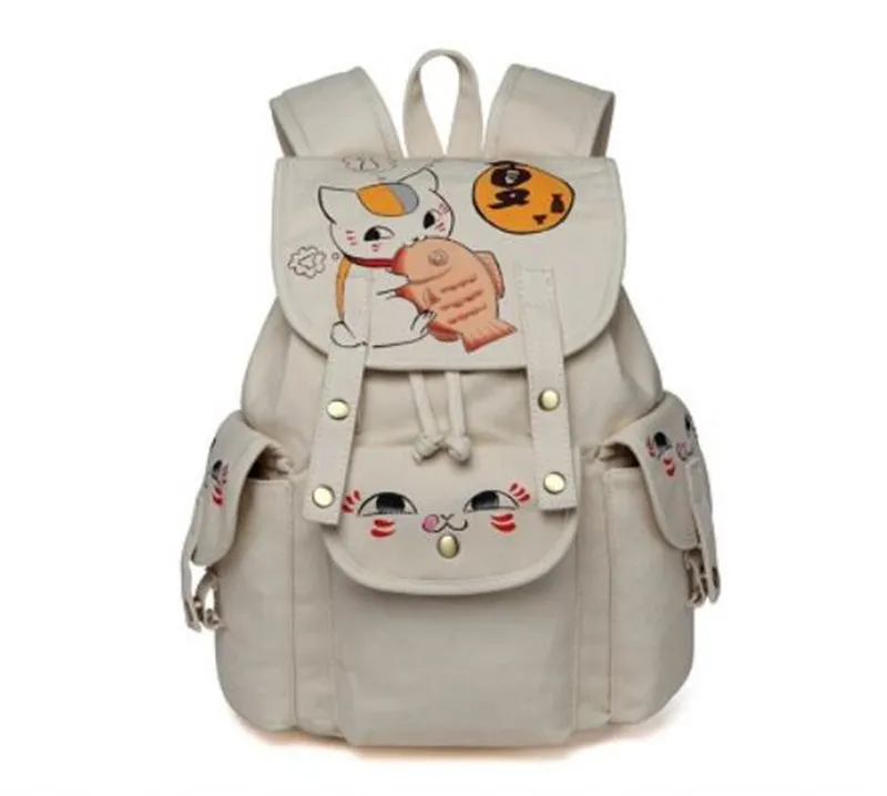 

Anime Cartoon Natsume Yuujinchou Nyanko Sensei Yokai Canvas Backpack Bag School Halloween Cosplay Backpack Christmas Gift