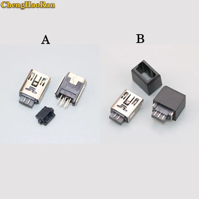 ChengHaoRan 5-10 шт мини USB гнездовой разъем DIP Mini Jack 2 0 5PIN с пластиковой крышкой |