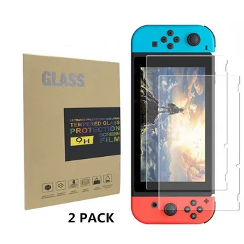 

2-Pack HD Clear Tempered Glass Screen Film Protector Shield For Nintend Switch 2.5D 0.2mm 9H Premium Toughened Protective Film