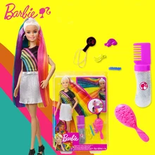 Новейшая брендовая Кукла Барби, радужная блестящая кукла для волос, красивая девочка, разные стили, Boneca Mode FXN96, подарок на день рождения