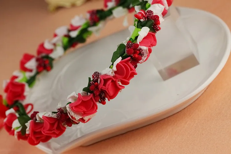 Высокое качество Свадебные девушки венок Цветок Цветочные короны для женщин голова Роза диадема гирлянда Мори девушка серии