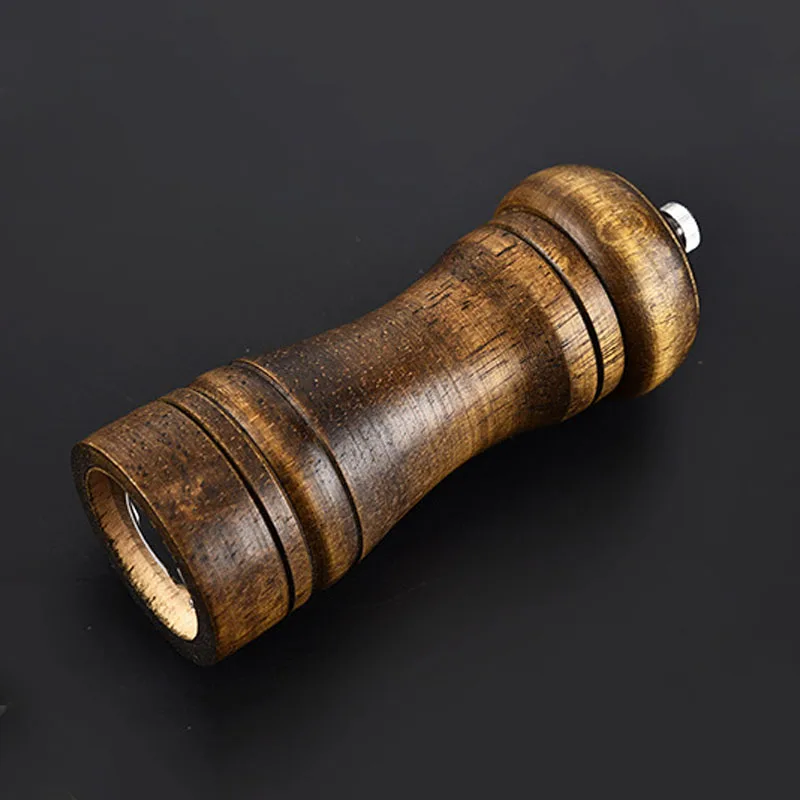 

5 Inch Manual Spice Pepper Mills Machine Kitchen Gadget Oak Grinder Wooden Hand Shaker Easy Cleaning Condiment Pepper Mill