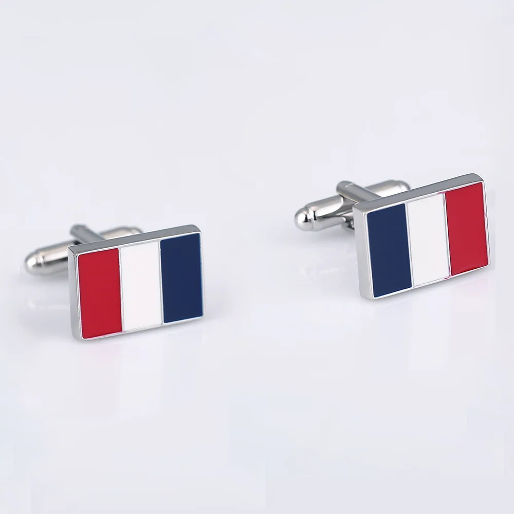 CHUKUI Luxury Men's Cuff Button Copper Material French Flag Cufflinks Fashion Enamel Cuff Links  (3)