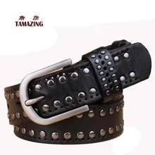 women’s genuine leather belt designer belts high quality best rivet pin buckle 100% cowskin belt for women