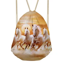 Noisy Designs рюкзак на шнурке для девочек Escolar мини рюкзак лошадь 3D напечатанная сумка с единорогом рюкзак для подростков сумка для покупок