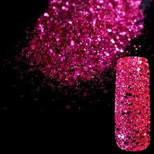 3D смешанный размер ярко-розовая роза Блестящий маникюрный лист пылезащитный порошок для дизайна ногтей DIY украшения и блеск для тела 268