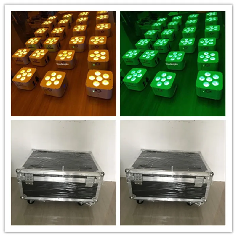 12 pieces with charging flightcase batterie led par uplights 6x15w 5in1