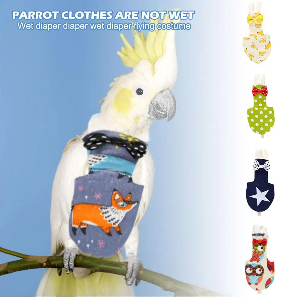 

Bird Training Parrot Diaper Flying Costume Flight Suits Nappy For Green Cheek Conure Parakeet Cockatiels Pigeons And Other Birds