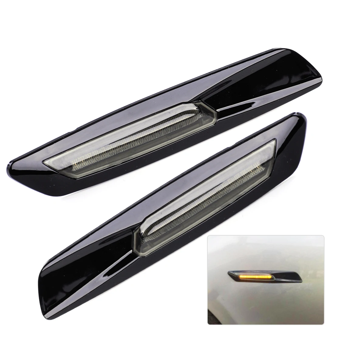 

DWCX 2 Pin Car 2PCS 12V Amber LED Side Marker Indicator Turn Signal Light for BMW 5 Series E60 E61 E81 E82 E87 E88 3 Series E90
