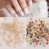 50PC Colorful Half Round Pearls