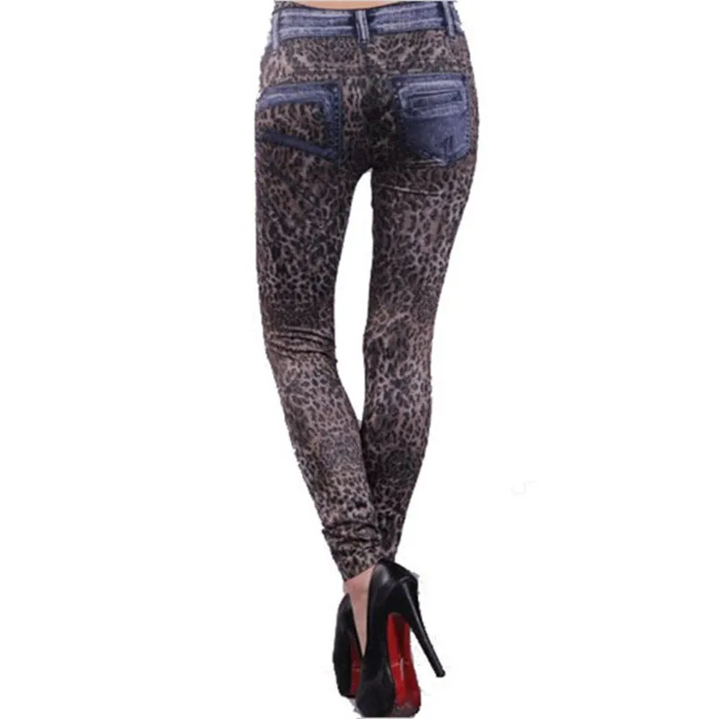 Russia Trend Lady Casual Long Pants Knit Cotton Blend Similar Denim Gray Print Patchwork Elastic High Waist Band Slim Trousers Russia Trend Lady Casual Long Pants Knit Cotton Blend Similar Denim Gray Print Patchwork Elastic High Waist Band Slim Trousers