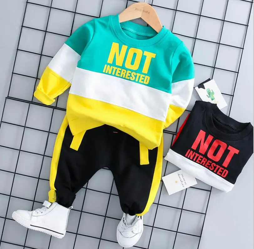 

2019 New Arriva Spring Autumn Baby Boy Clothing Sets Infant Clothes Suits Casual Sport T Shirt Pants Kid Child Clothes Suits
