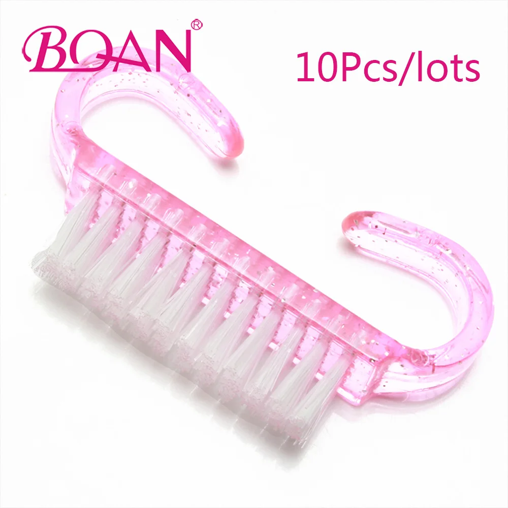 

10 Pcs Nail Art Plastic Cleaning Brush Nail Care Dust Clean Handle Scrubbing Brush Tool File Manicure Pedicure Brushes