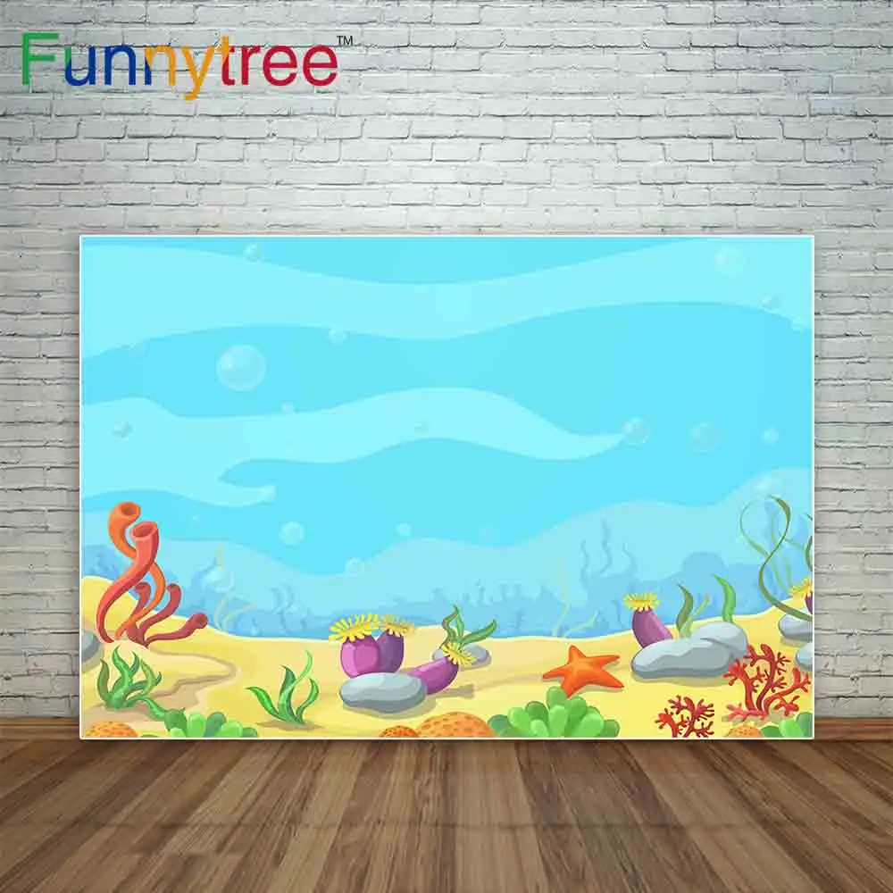 Новый фон для фотосъемки Funnytree морские водоросли звезды камень мультяшный