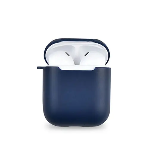 Мягкий чехол из ТПУ для Apple Airpods полный защитный чехол для AirPods водонепроницаемый чехол для зарядки Bluetooth чехол для наушников для Apple - Цвет: Синий