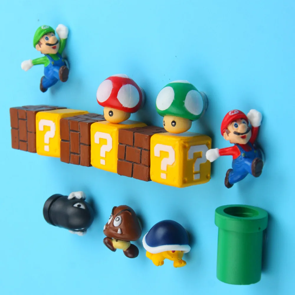 

10PCS 3D Super Mario Bros Fridge Magnets Refrigerator Magnet Message Sticker Adult Man Girl Boy Kids Children Toy Birthday Gift