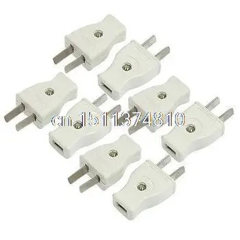 

8 Pcs AC 250V 10Amp Connector Head 2 Pin US USA AU Power Plug Light Gray