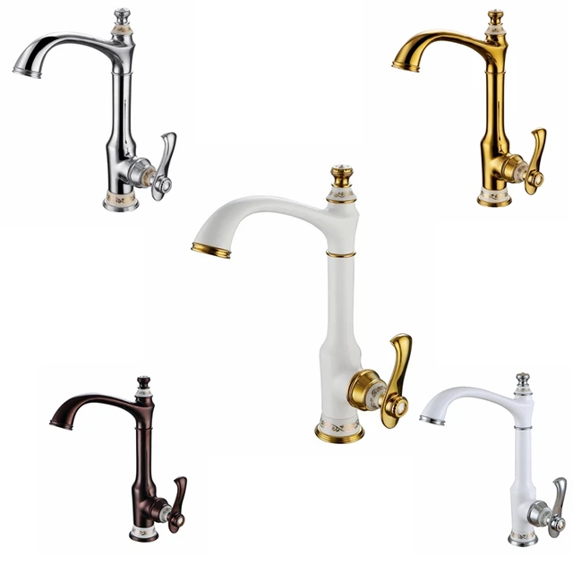 Special Offers European Antique Copper Metal Paint Gilt Side Pattern Faucet Wash Basin Kitchen Faucet 360 Degrees Rotating Hot Cold Faucet W-8 Special Offers European Antique Copper Metal Paint Gilt Side Pattern Faucet Wash Basin Kitchen Faucet 360 Degrees Rotating Hot Cold Faucet W-8