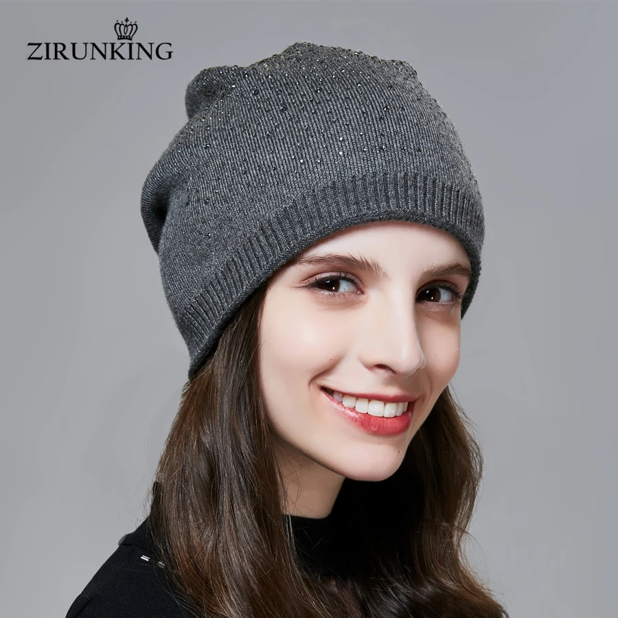 ZIRUNKING Новая женская вязаная шапка модная Женская Осенняя теплая Повседневная