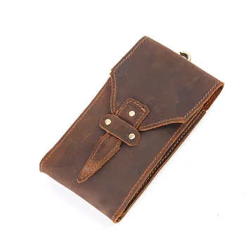 

2019 Real Genuine Leather Men Purse Casual Design Small Waist Bag Cowhide Fashion Hook Bum Belt Pack Case Phone Pouch