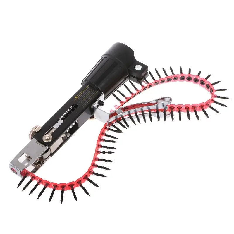 

Automatic Screw Spike Chain Nail Gun Adapter For Electric Drill Woodworking Tool Cordless Power Drill Attachment