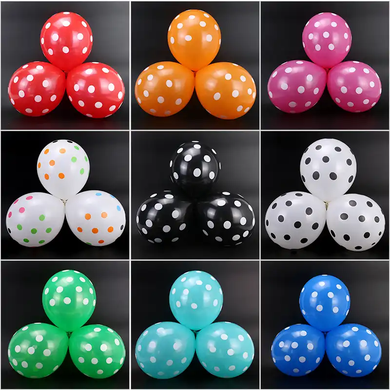 12inch 10pcs Red Black White Ladybug Latex Balloons Spot Polka Dot
