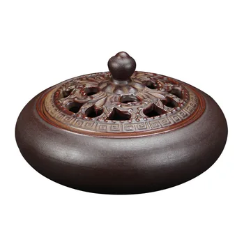 

S Four hours coil burner office ornaments retro tray incense base ceramic antique ridge fragrant incense holder home decoration