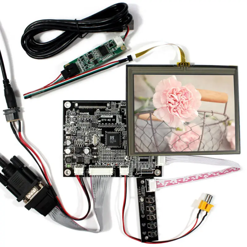 VGA AV input LCD Controller board KYV-N2 V1 5.6inch 640x480 AT056TN53 V.1 LCD panel with Touch panel