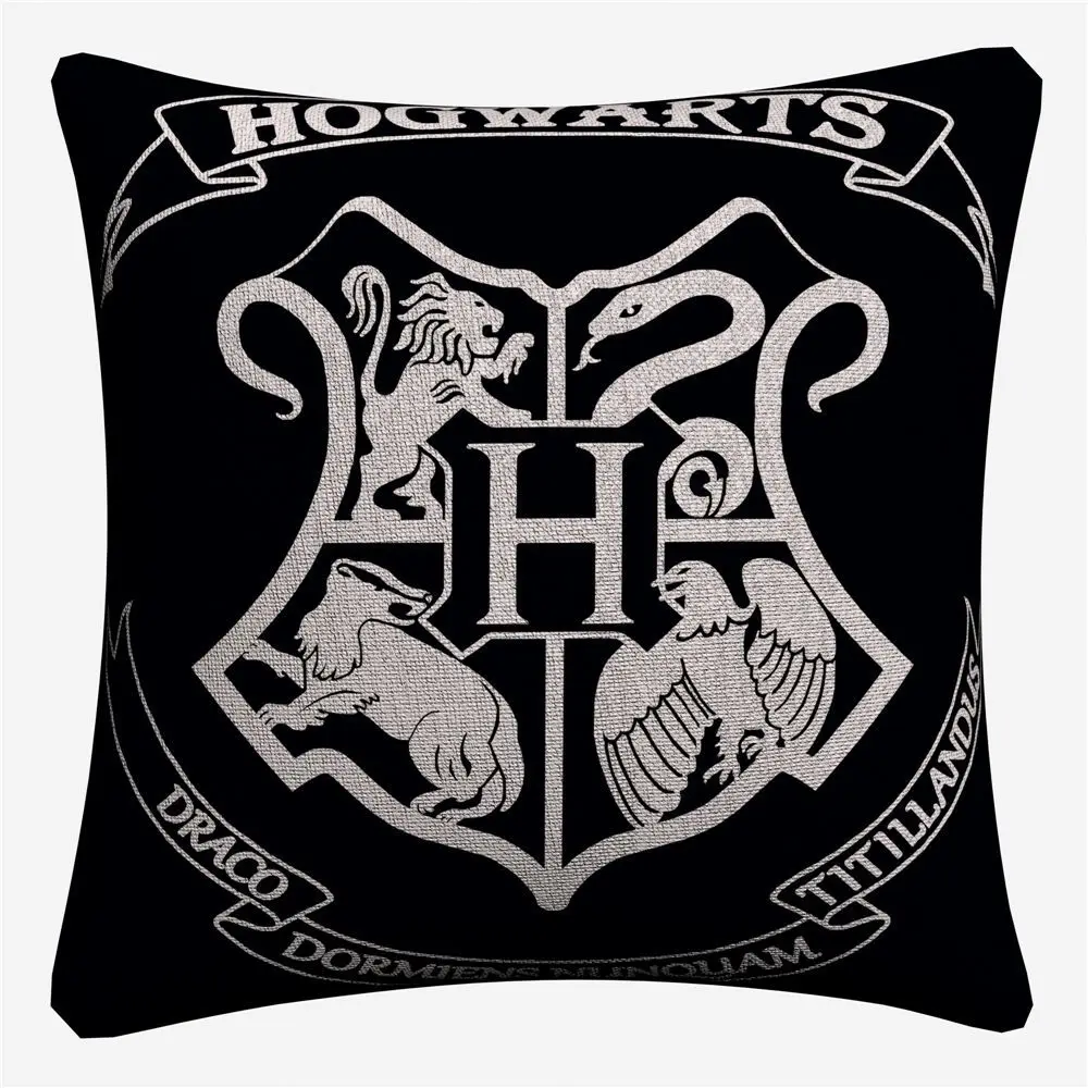Школа Хогвартс классический логотип хлопковая льняная Наволочка на подушку размером 45*45 см для софы стула Декоративная Подушка Чехол домашний декор Almofada - Цвет: 3