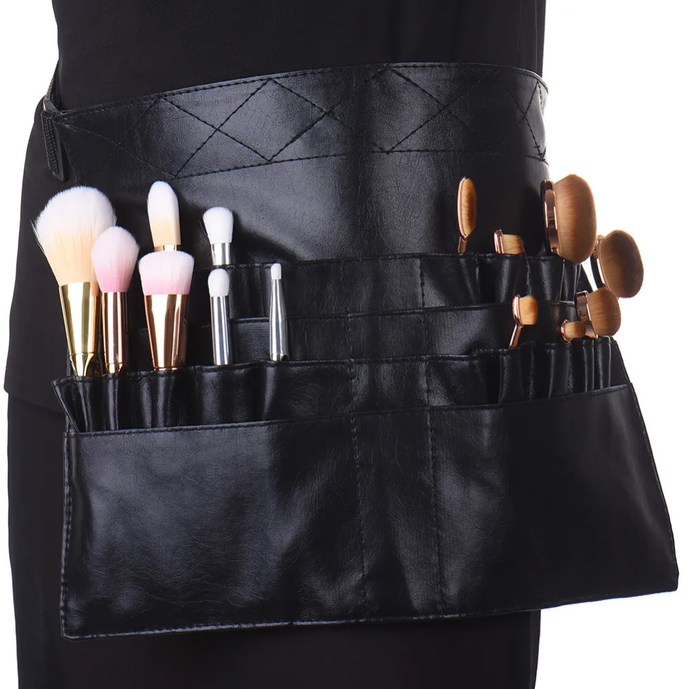 Pro Makeup Brush Display Holder Case Bag Artist Belt Strap Cosmetic Makeup Brushes PU Holder Apron Bags Beauty Makeup Tools