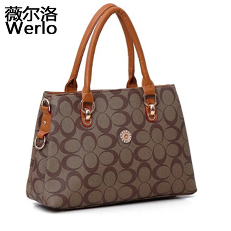 

WERLO 2017 New Women's Handbag Mother Bag Quinquagenarian Portable One Shoulder Bag Messenger Bag Female Bolsas Femininas SJ106