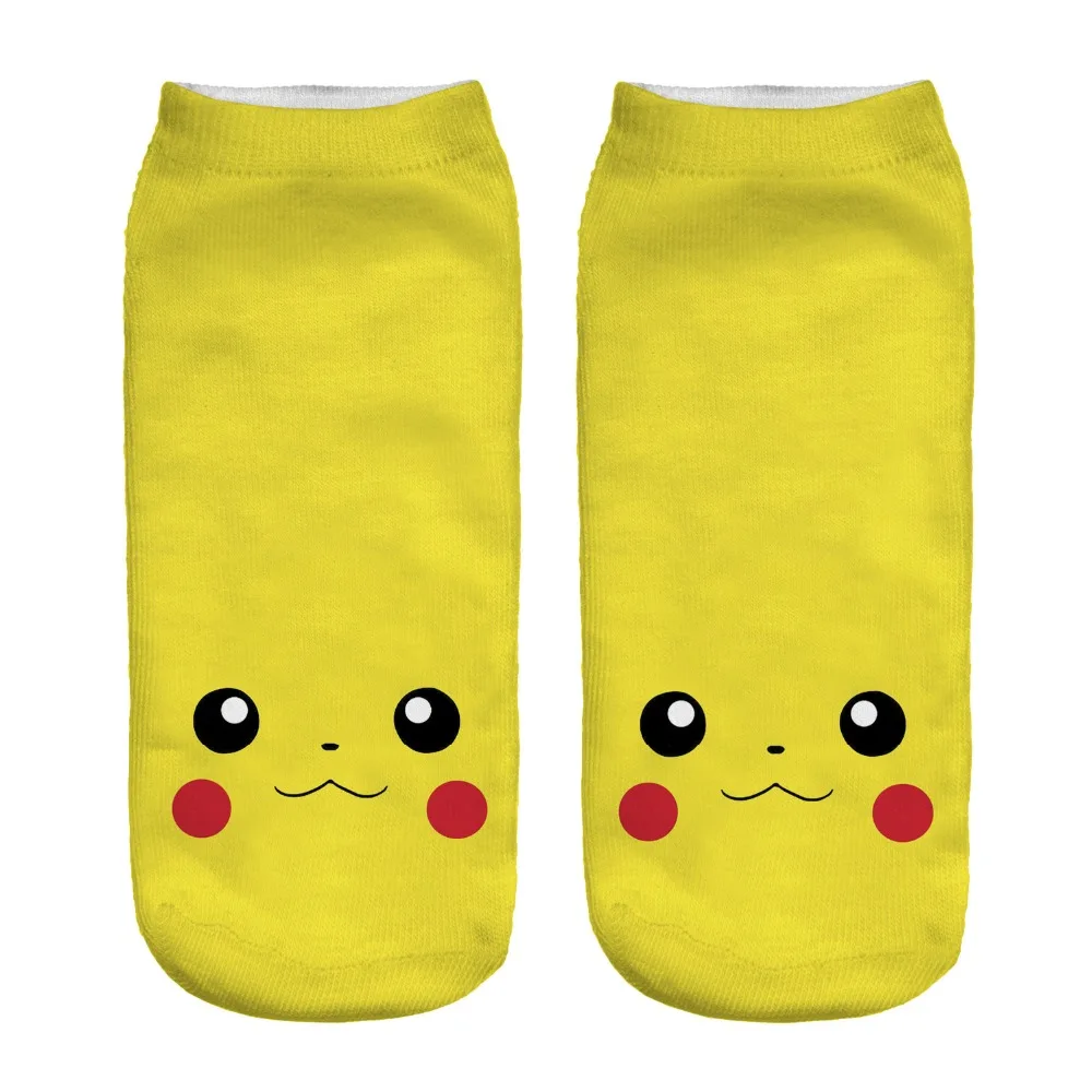 Spring New 5 PAIR/1 Lot Cartoon POKEMON GO Socks and Cotton Ankle Socks
