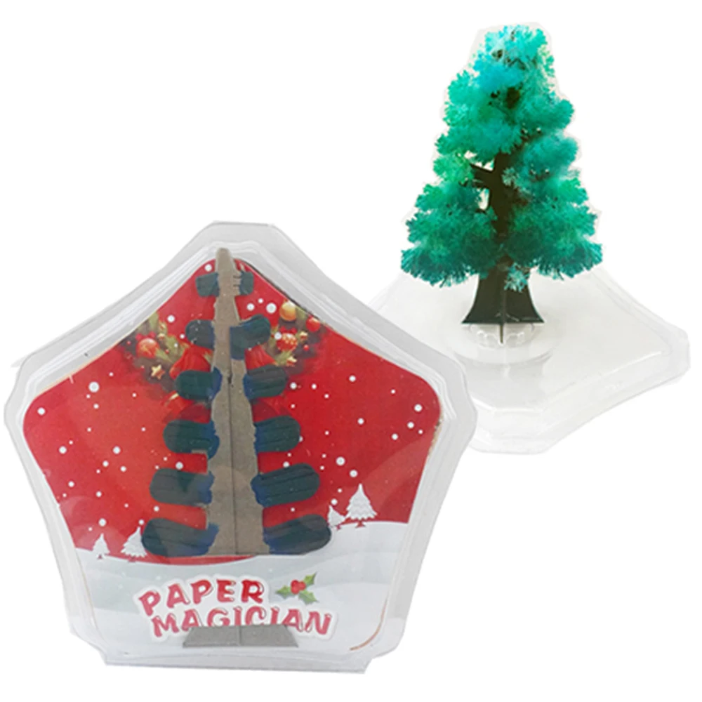 

2019 100mm H Green Artificial Magic Growing Paper Tree Magical Crystals Christmas Trees Educational Funny Kids Toys For Children