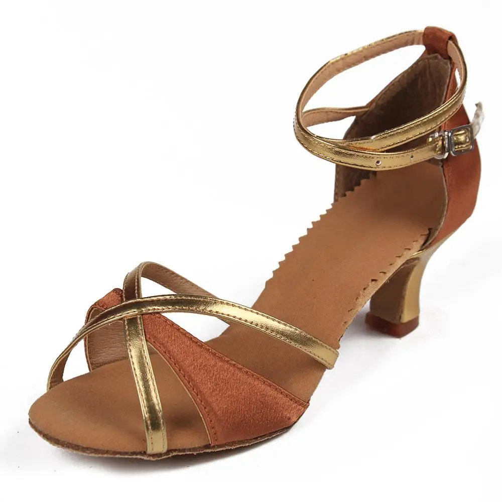 Новая обувь для латинских танцев для женщин/девушек/5 видов цветов/Танго полюс Бальные Танцевальные Туфли каблук 7 см и 5 см - Цвет: 5CM Brown