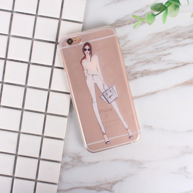 Case for iphone 5s 5 se 6 6s 7 7 plus beautiful girl Phone Cases Funda Cover Coque Clear TPU 16