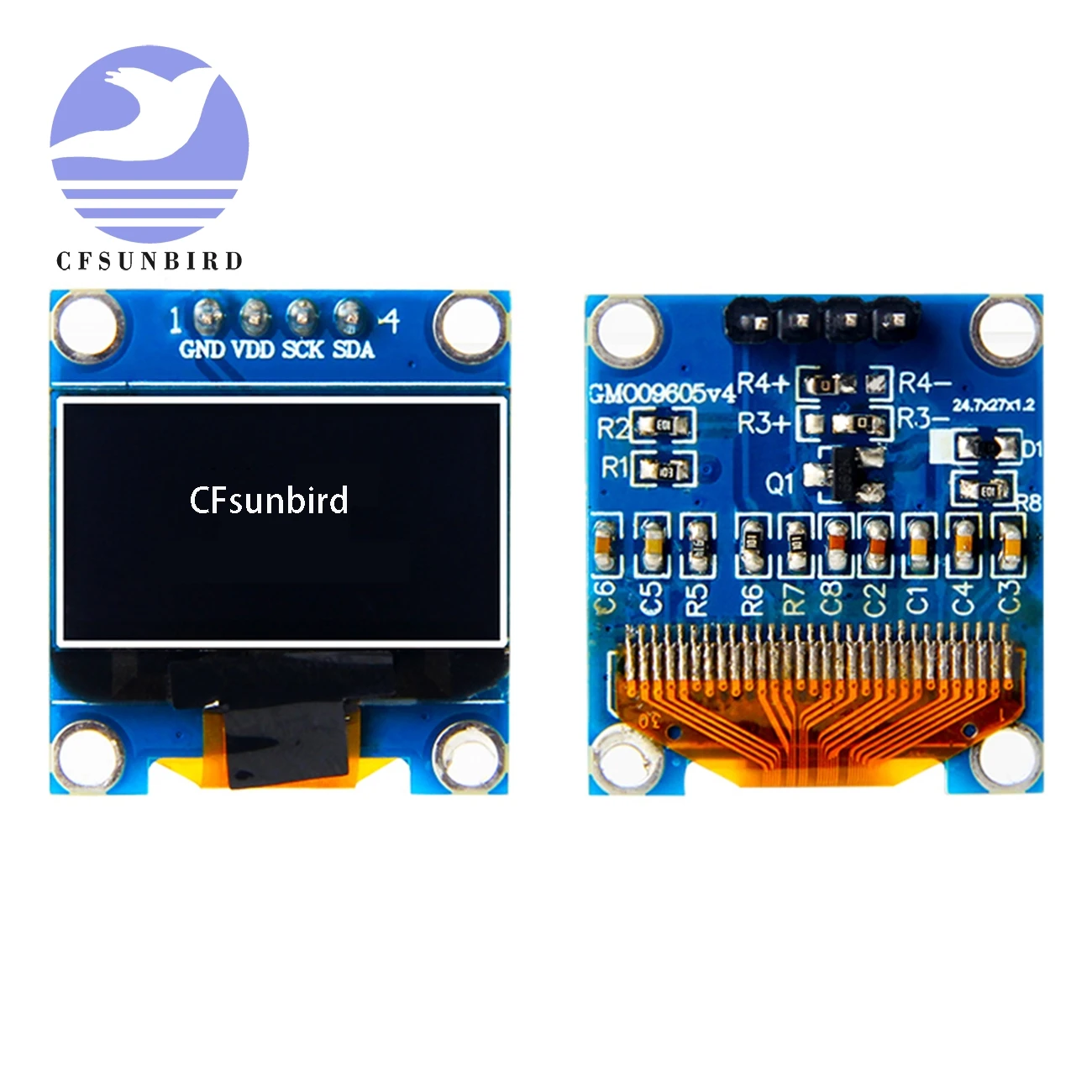 0 96 дюймовый IIC Серийный белый OLED дисплей модуль 128X64 I2C SSD1306 12864 плата с ЖК экраном GND